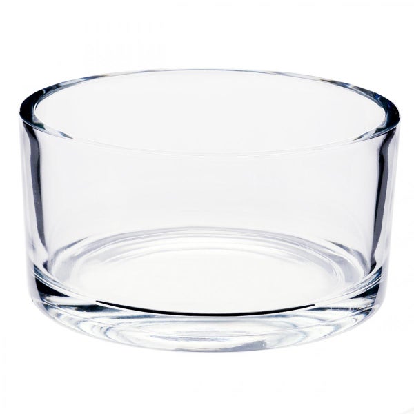 Transparente, runde Glasschale aus Klarglas mit verstärktem Boden.