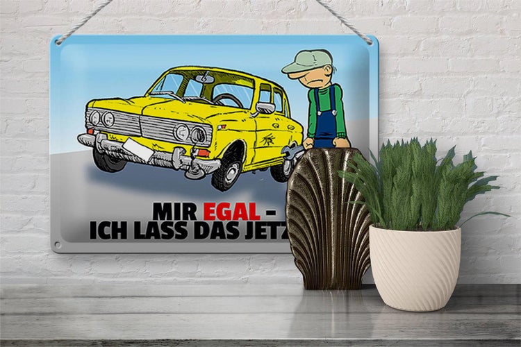 Blechschild Spruch 30x20cm Mir egal ich lass das jetzt so (Auto)