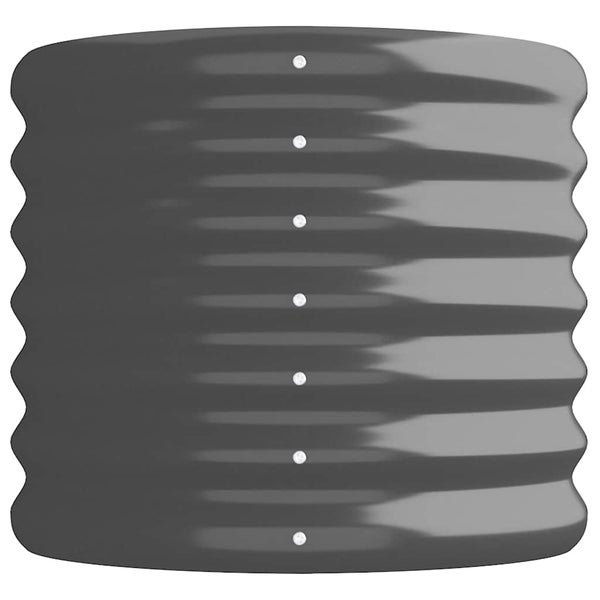 Wellblech-Paneel aus Metall in Anthrazit für Hochbeete mit vorgebohrten Löchern.