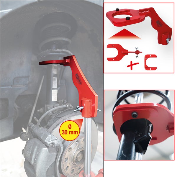 Stoßdämpfer-Spannwerkzeug mit 30 Millimeter Durchmesser