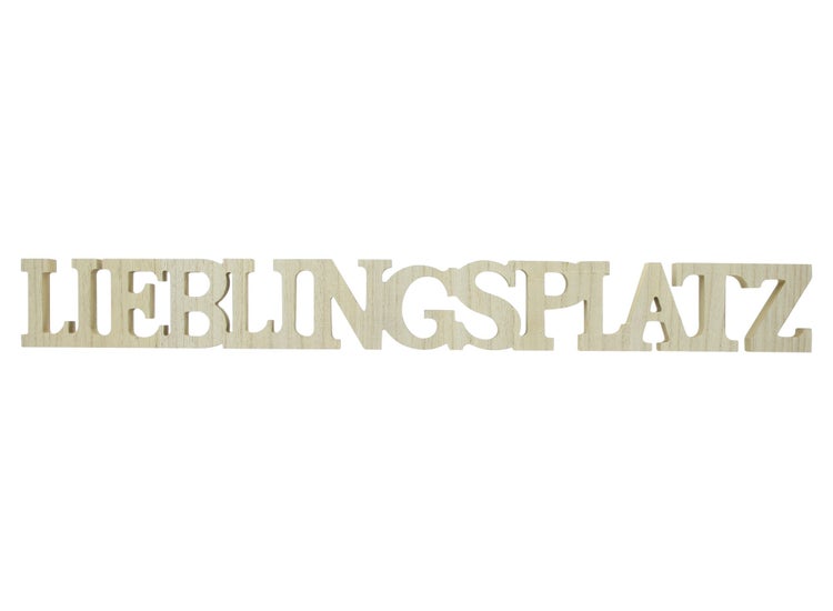 FRANK FLECHTWAREN | Schriftzug Lieblingsplatz, MDF, 75 x 2 x 8,5 cm
