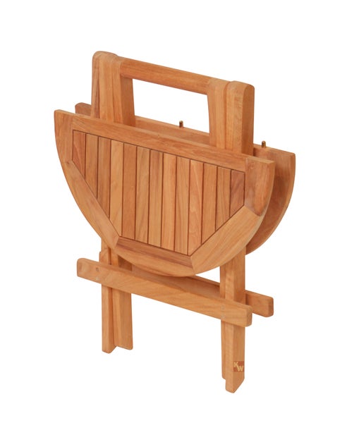 Teak Beistelltisch rund 50 cm klappbar handlich wetterfest