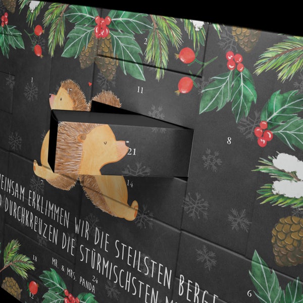 Mr. & Mrs. Panda Befüllbarer Adventskalender Igel händchenhaltend - Schwarz