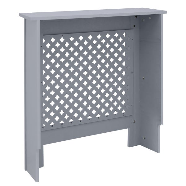 ECD Germany Heizkörperverkleidung mit Wabenmuster 78x19x82 cm Grau aus MDF lackiert für Schlafzimmer, Wohnzimmer, Heizungsverkleidung Heizkörperabdeckung Heizungsabdeckung Heizung Heizkörper Abdeckung