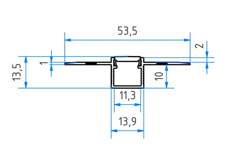 Led Alu Profil 2 m UP Set Strip / Streifen 10 mm breit | Abdeckung mattiert