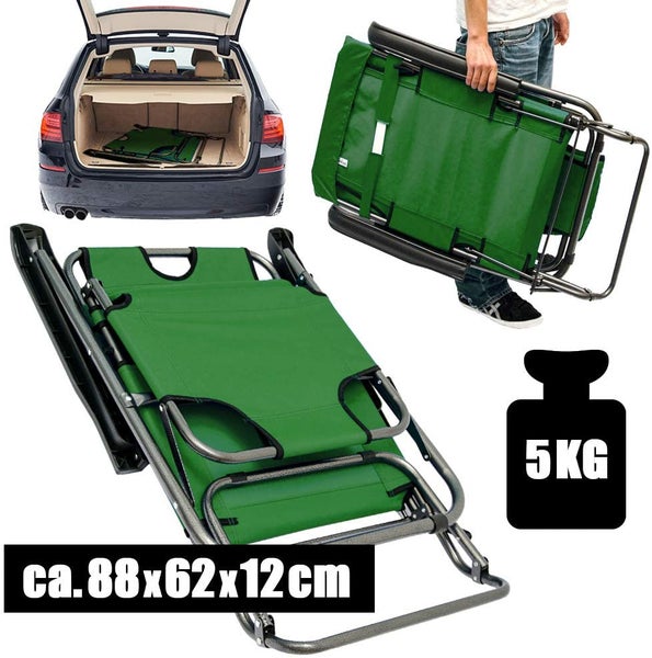 Campingstuhl Liegestuhl Freizeitliege Sonnenliege Strandliege Campingliege Klappliege Liege 153cm | Grün