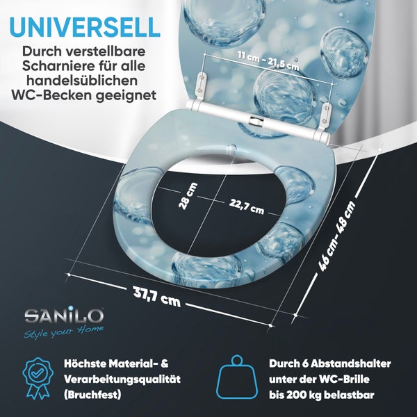 WC-Sitz mit Absenkautomatik & Top Fix Bubbles