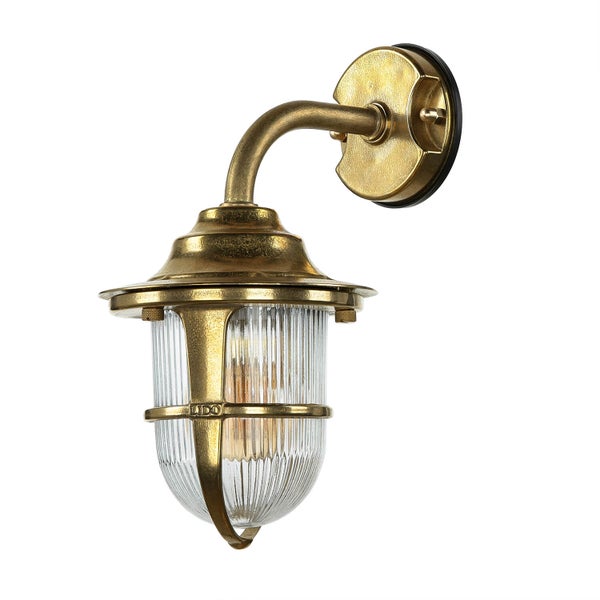 Wandleuchte mit klarem, geriffeltem Glas