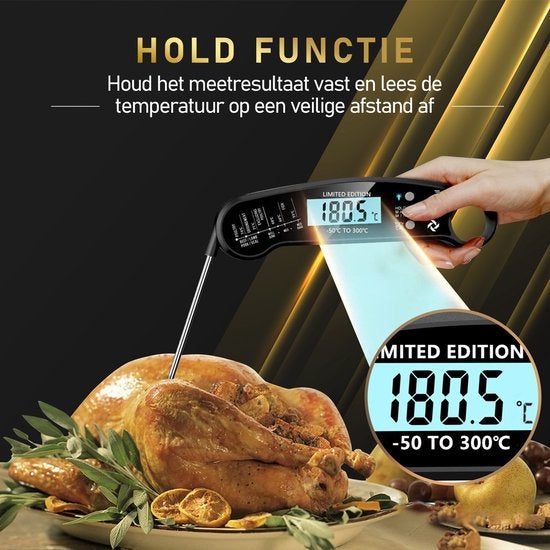 MostEssential Fleischthermometer - Limited Edition Black - 2x Ersatzbatterie