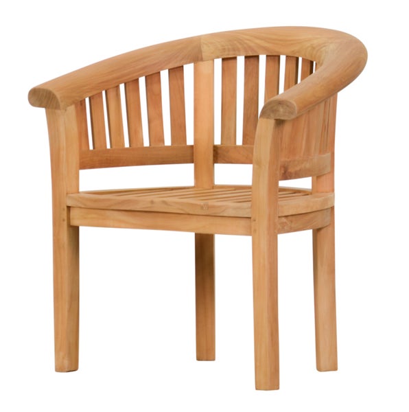 Gartensessel Bananensessel Teak Stuhl Holz Balkon Terrasse Wintergarten und Garten geschwungen wetterfest premium