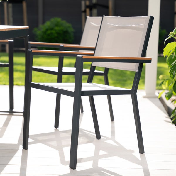 Home Deluxe Gartenstuhl stapelbar SEDIA - 6 Stück | Stapelstuhl, Balkonstuhl, Terrassenstuhl