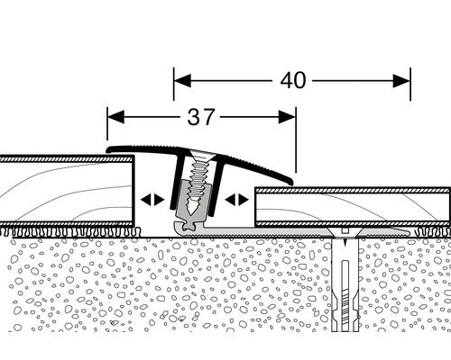 Übergangsprofil Flex 888 Alu eloxiert Platin 100 cm