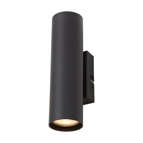 Zylindrische LED Wandleuchte aus Metall zur Wandmontage als Up-and-Down-Strahler