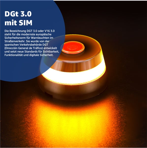 DGT 3.0 Warnleuchte mit SIM-Karte für den Straßenverkehr