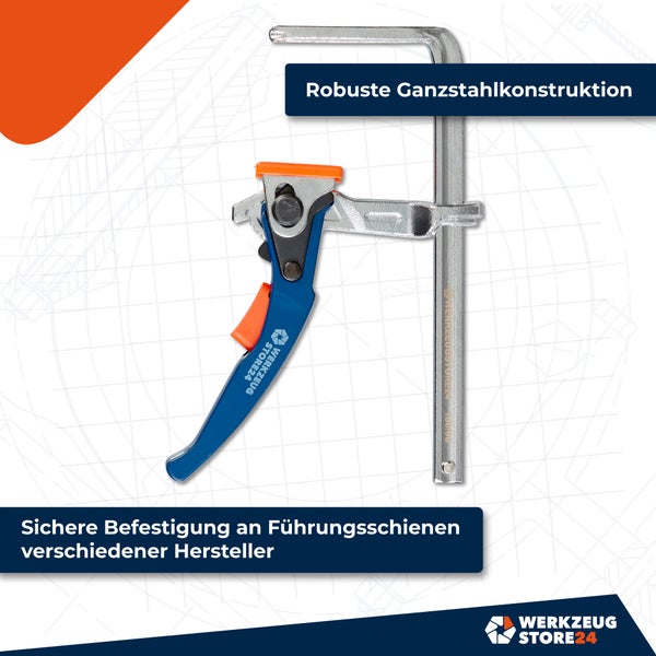WerkzeugSTORE24 Hebelzwinge mit Schnellspannmechanismus für schnelles und müheloses Spannen und Lösen
