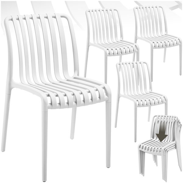 Gartenstühle tectake Alcudia 47 x 58 x 80,5 cm, Belastbarkeit 110 kg wetterfest und UV-beständig creme