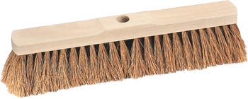 Besenkopf mit Holzkörper und groben Naturborsten.