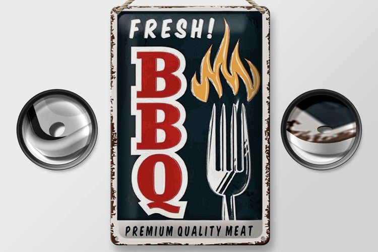 Blechschild Spruch 20x30cm fresh BBQ Grill Premium Quality
