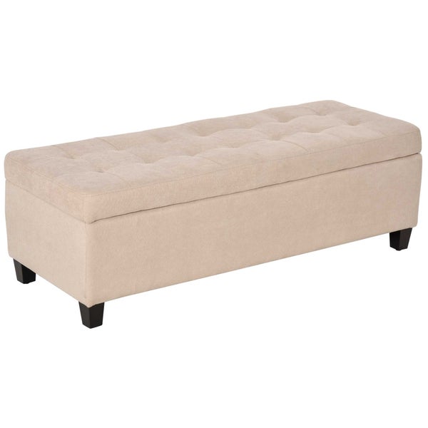 HOMCOM Sitzbank mit Stauraum, Deckel, für Wohnzimmer, Schlafzimmer,  125 x 49 x 41,5 cm, Leinenoptik, Beige