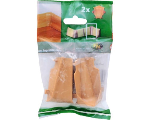 Verpackung mit zwei Eckverbindungen für Fußleisten