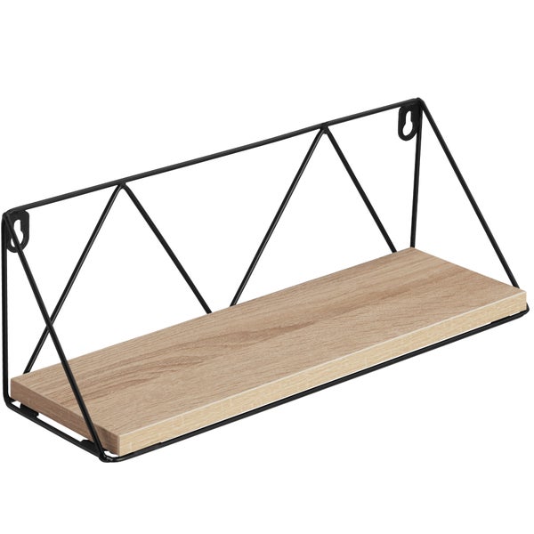 2er Set Wandregal tectake Rockport Tiefe 13 cm Industrial Style Industrial Holz hell, Eiche Sonoma