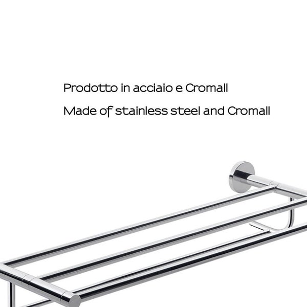 Doppelte Handtuchstange aus 60cm verchromten Edelstahl | Giacarta