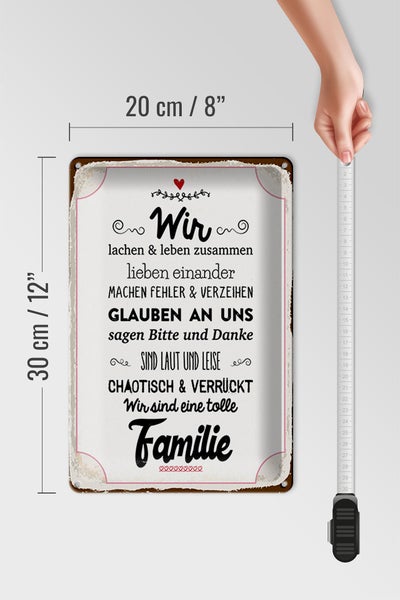 Blechschild Spruch 20x30cm Wir lachen und leben zusammen