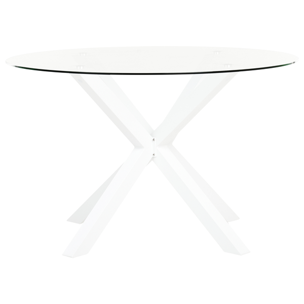 Gartentisch MALETTO 120 cm 120 cm Glas Weiß