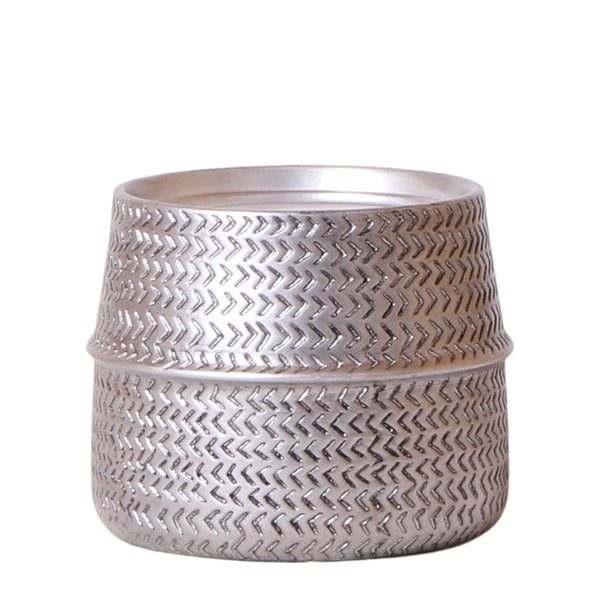 Übertopf Groove - cool und groovy - kostbare Optik - Silber - passend für 12cm Töpfe