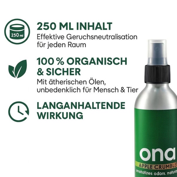 ONA Apfel Crumble Geruchsneutralisator, 250 ml Inhalt
