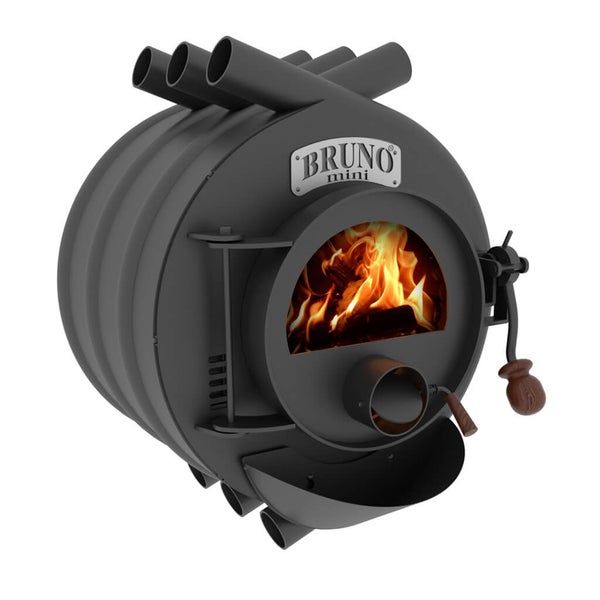 Abbildung eines Mini-Holzofens Bruno mit Flammen