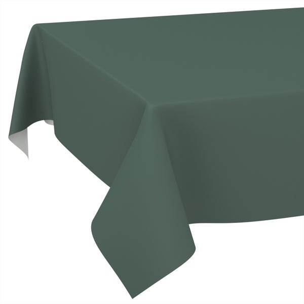Rechteckige Tischdecke aus Stoff in Dunkelgrün.