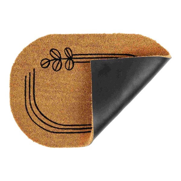 Fußmatte aus Kokosfaser mit Pflanzenmuster