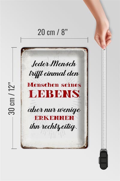 Blechschild Spruch 20x30cm jeder Mensch trifft einmal den