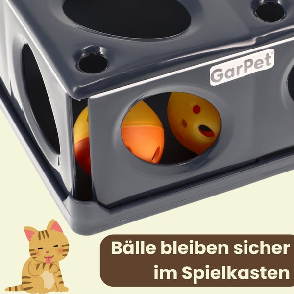 GarPet Spielkiste für Katzen mit Bällen