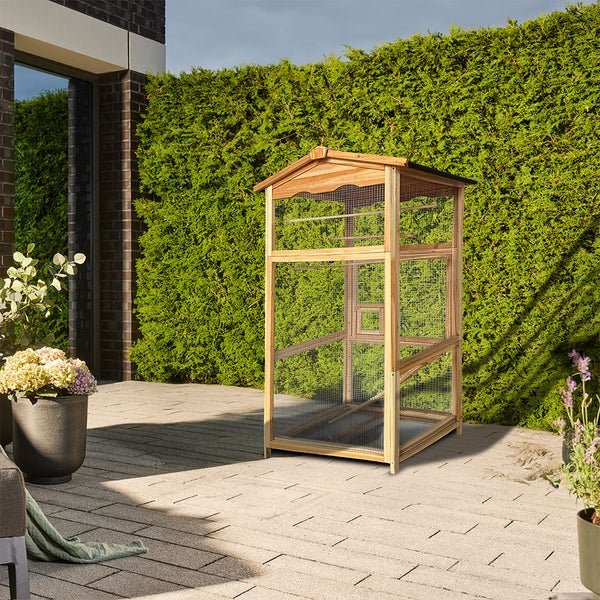 Home Deluxe Vogelkäfig PICO – 89 x 176 cm | Großer Holz-Vogelvoliere für Innen & Außen