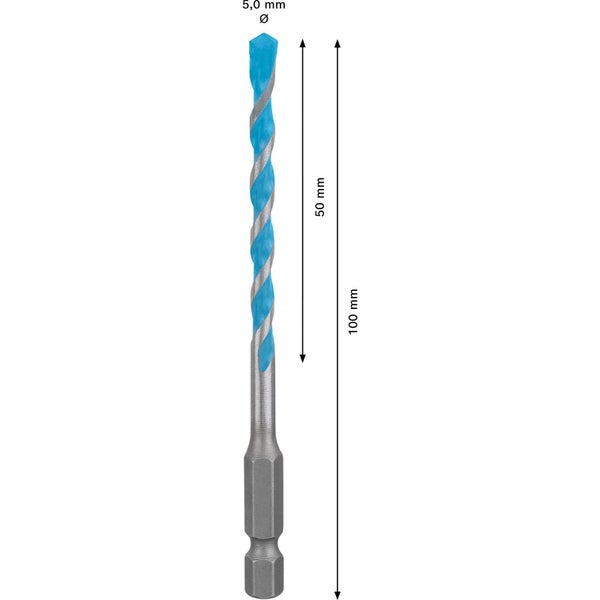 5,0 mm Steinbohrer mit einer Länge von 100 mm
