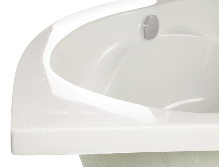 Eckbadewanne aus Sanitäracryl mit Überlauf für das Badezimmer