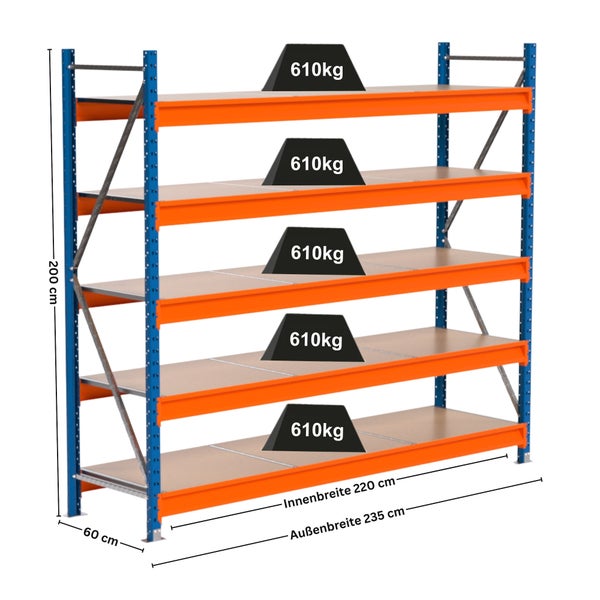 Abmessungen eines Lagerregals