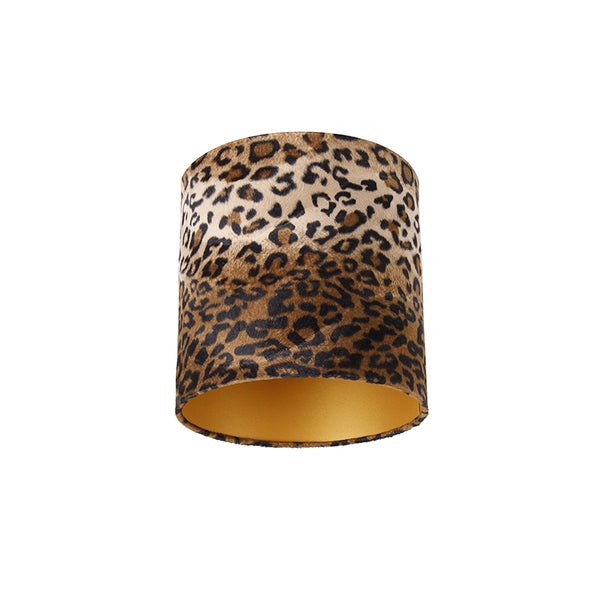 Velours Lampenschirm Leopard Design 25/25/25 Gold innen