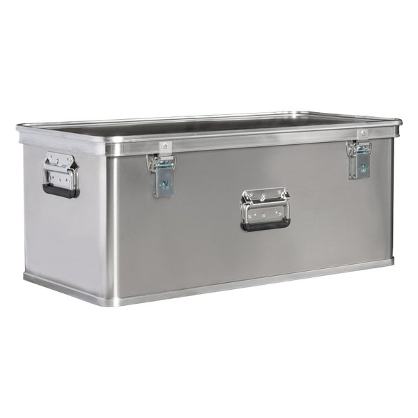 Aluminiumbox mit Klappverschlüssen und Tragegriffen