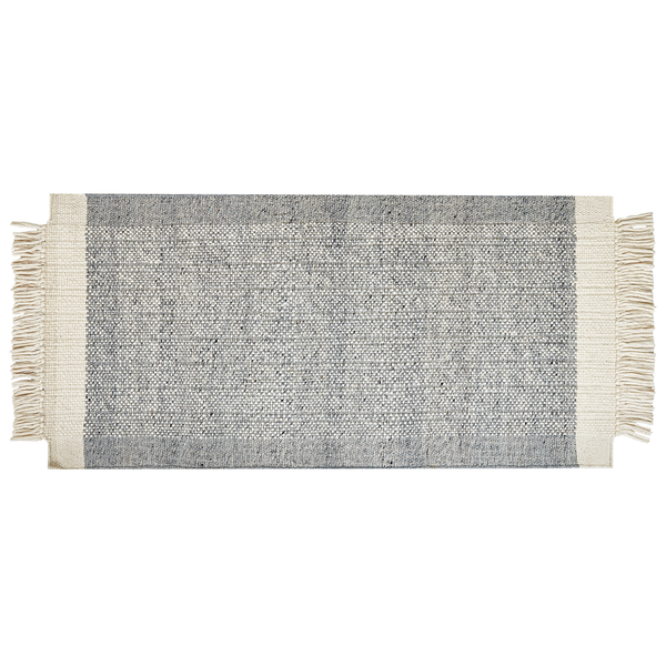 Abbildung eines Teppichs mit den Maßen 150 x 80 cm und Fransen