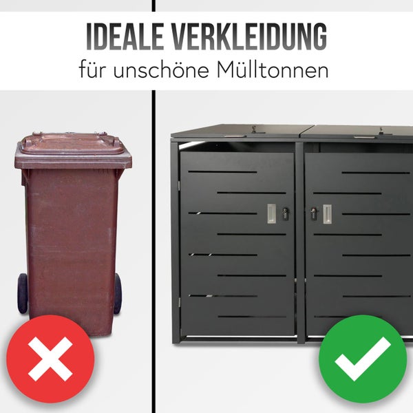 Mülltonne und Mülltonnenbox im Vergleich