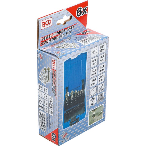 BGS technic Kegelsenker Satz, 6-teilig, in Verpackung