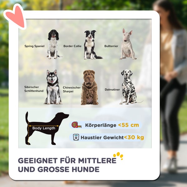 PawHut Hundewagen Hundetrolley Hundebuggy Pet Stroller mit 4 Rädern Katzenbuggy für kleine und mittelgroße Hunde Katzen Netzfenster Seitentasche faltbar Oxfordstoff Grau+Schwarz 107 x 67 x 102 cm