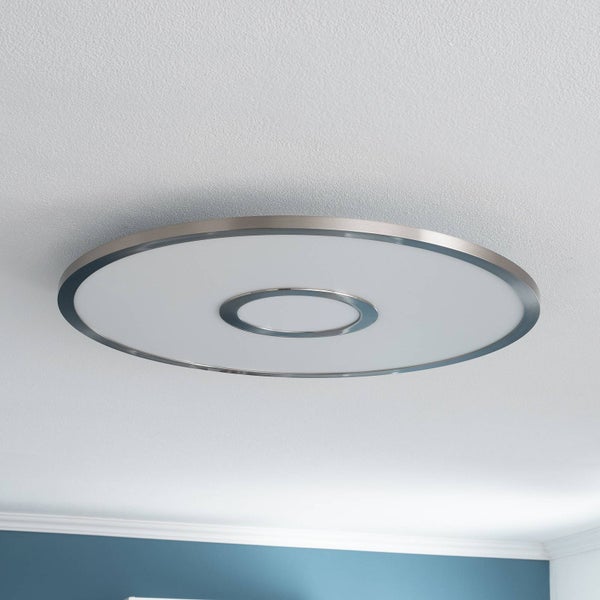 Lucande LED Deckenleuchte Linema dimmbar (Modern) in Alu aus Aluminium (1 flammig, ) - Lampe Deckenlampe Wohnzimmerleuchte