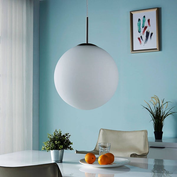 Lindby Pendelleuchte Marike (Modern) in Weiß aus Glas (1 flammig, E27) - Hängelampe Esstischlampe Hängeleuchte Wohnzimmerleuchte