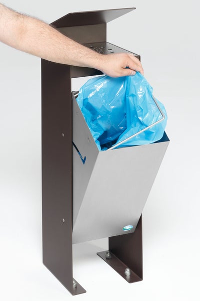 PROREGAL Robuster Kombiascher Mit Dach 60 Liter HxBxT 92 x 25 x 25 cm Verzinkter Stahl Braun