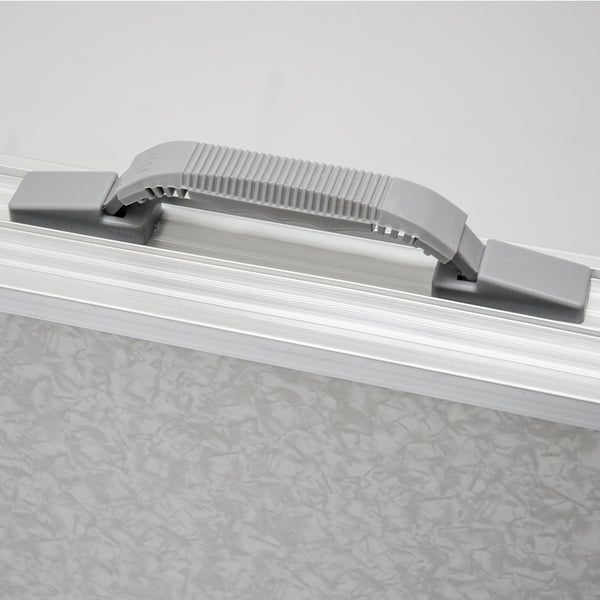 AMANKA klappbarer stabiler Campingtisch 120x60x70cm höhenverstellbar tragbar Kofferformat Aluminium Hell Grau