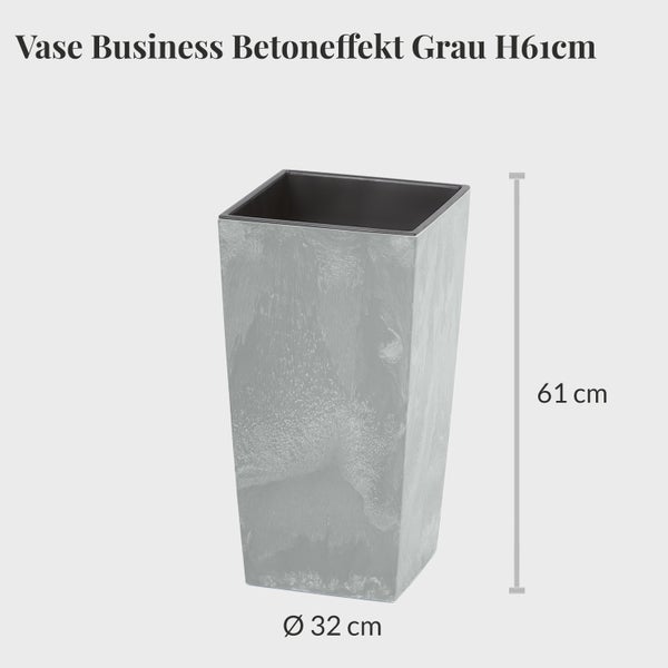 Graue Vase Business mit Betonoptik, Höhe 61 cm